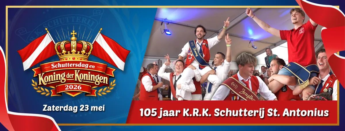 Schuttersdag en Koning der Koningen zaterdag 23 mei 2026
